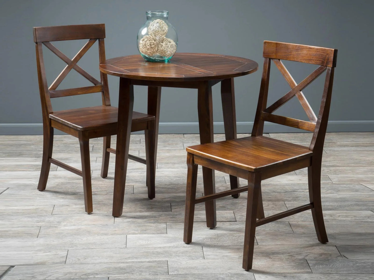 2 seater dining round  table brown